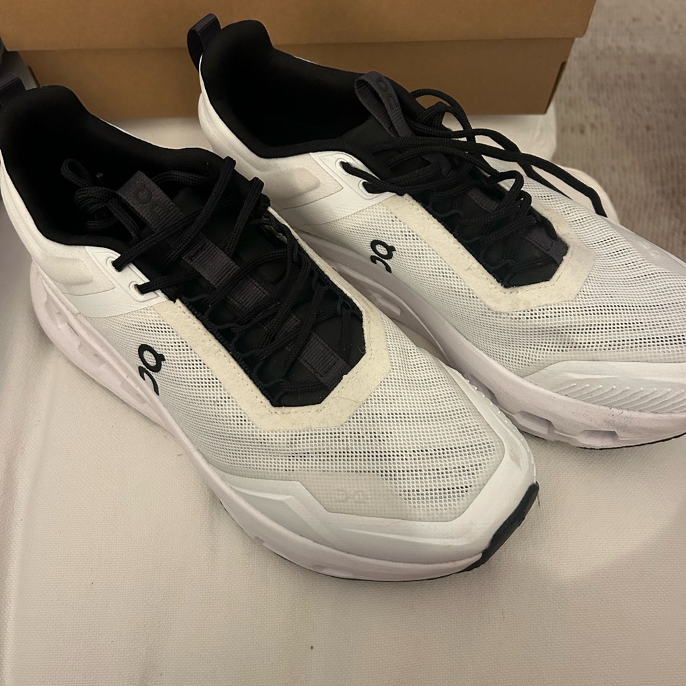 On Running Black and White Athletic Shoes